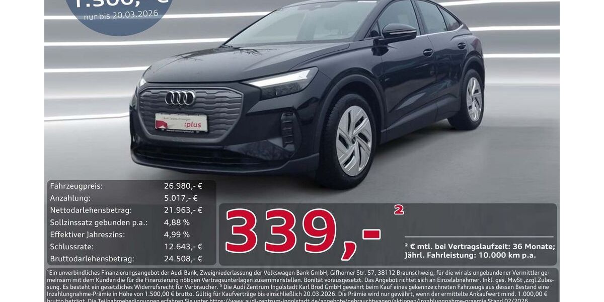 Audi Q4 e-tron 33.608 km 26.980 &euro; Ingolstadt 85057