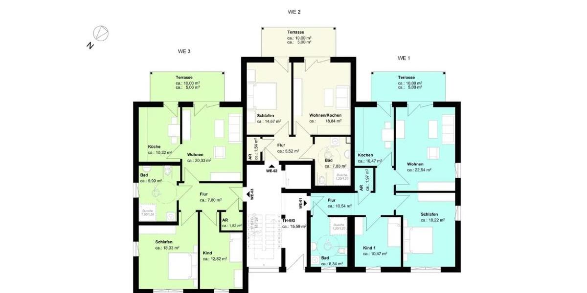 Etagenwohnung Erkner - 3 Zimmer, 86 m&sup2;, 1.300&euro; | Angebot:25327202