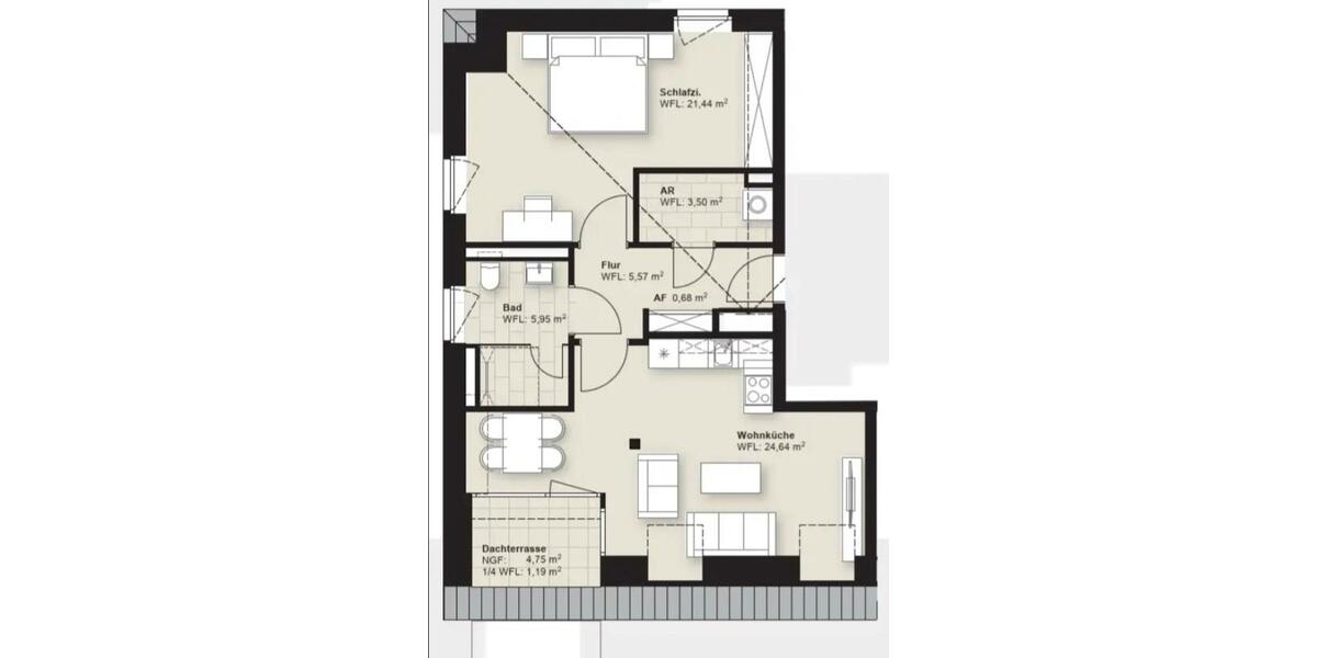 Erstbezug- Moderne Dachgeschoss 2-Zimmer Wohnung in Großburgwedel 2 zimmer