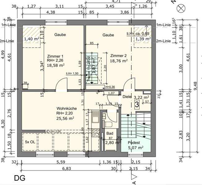 Etagenwohnung Hanau Großauheim - 4 Zimmer, 70 m&sup2;, 299.000&euro; | Angebot:24777809