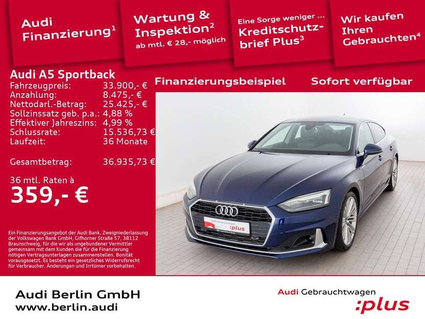 Audi A5 39.500 km 33.900 € Berlin 12489