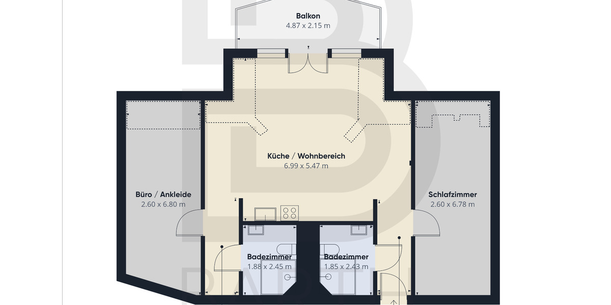 Helle Dachgeschosswohnung mit großen Balkon und tollem Ausblick 3 zimmer