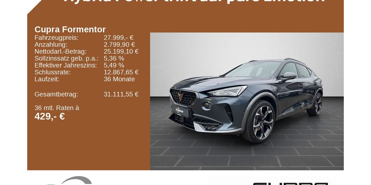 Cupra Formentor 19.505 km 27.999 &euro; Kaiserslautern 67657
