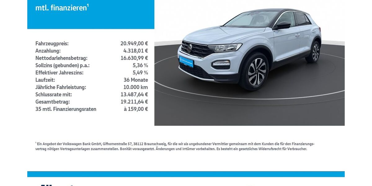 VW T-Roc 69.599 km 20.949 &euro; Leinefelde-Worbis/DE 37327
