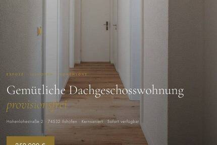 Wohnung Ilshofen - 3 Zimmer, 67 m&sup2;, 259.000&euro; | Angebot:26847665