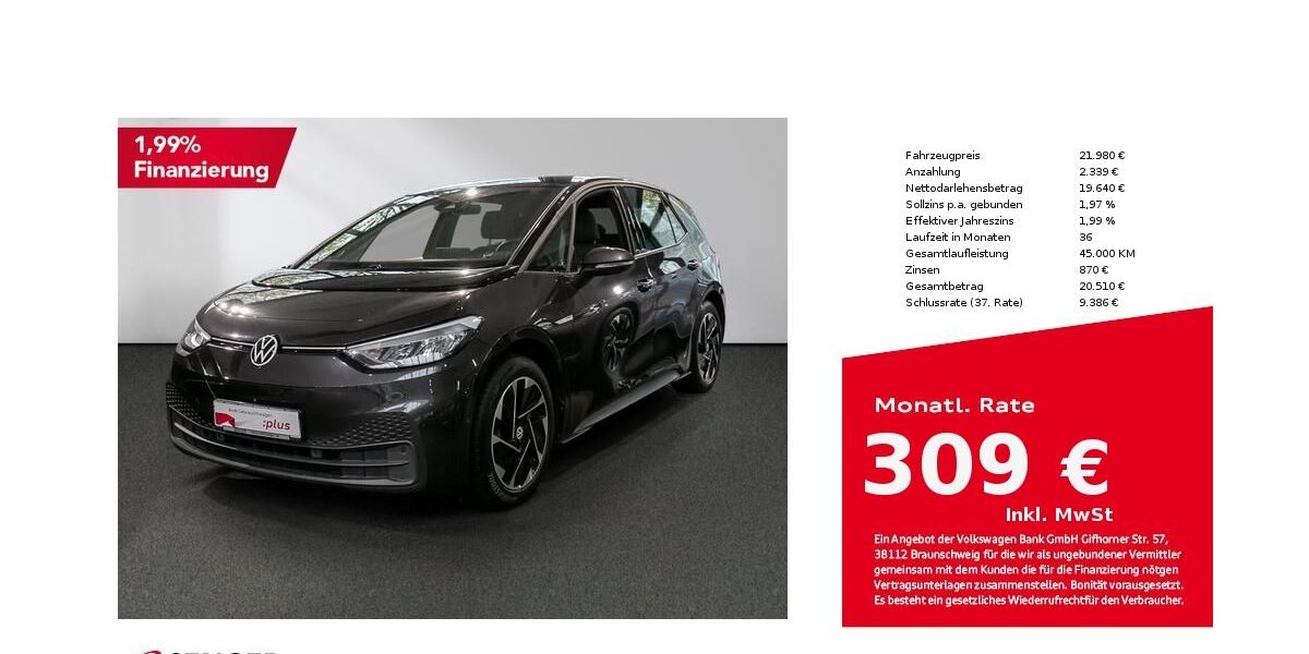 VW ID.3 67.075 km 19.980 &euro; Bad Oldesloe 23843