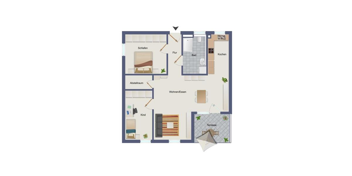 Erdgeschoßwohnung Gerabronn - 3 Zimmer, 78 m&sup2;, 802&euro; | Angebot:25881295