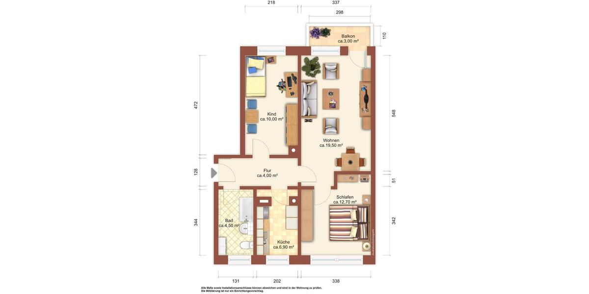 Etagenwohnung Rothenburg/Oberlausitz Oberlausitz - 3 Zimmer, 59 m&sup2;, 334&euro; | Angebot:26058038