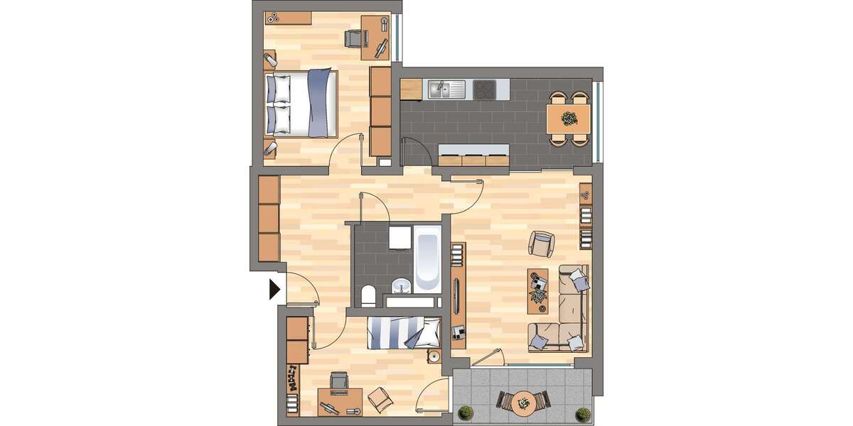 Etagenwohnung Bellheim - 3 Zimmer, 75 m&sup2;, 699&euro; | Angebot:25272512