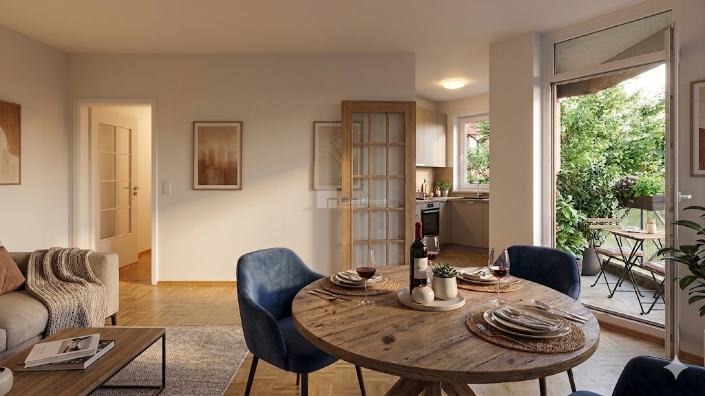 Morgensonne auf dem Balkon: 2-Zi. mit EBK, Parkett & Keller in der Weststadt - Etagenwohnung Schwerin Weststadt | Angebot:26874552