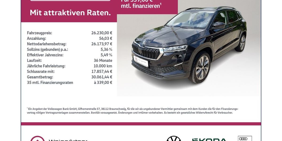 Skoda Karoq 37.600 km 26.230 &euro; Miesbach 83714