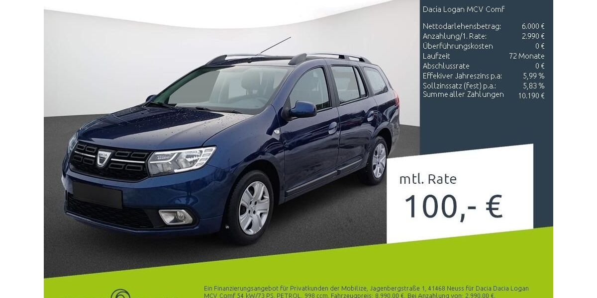 Dacia Logan 107.285 km 8.990 &euro; Stuhr 28816