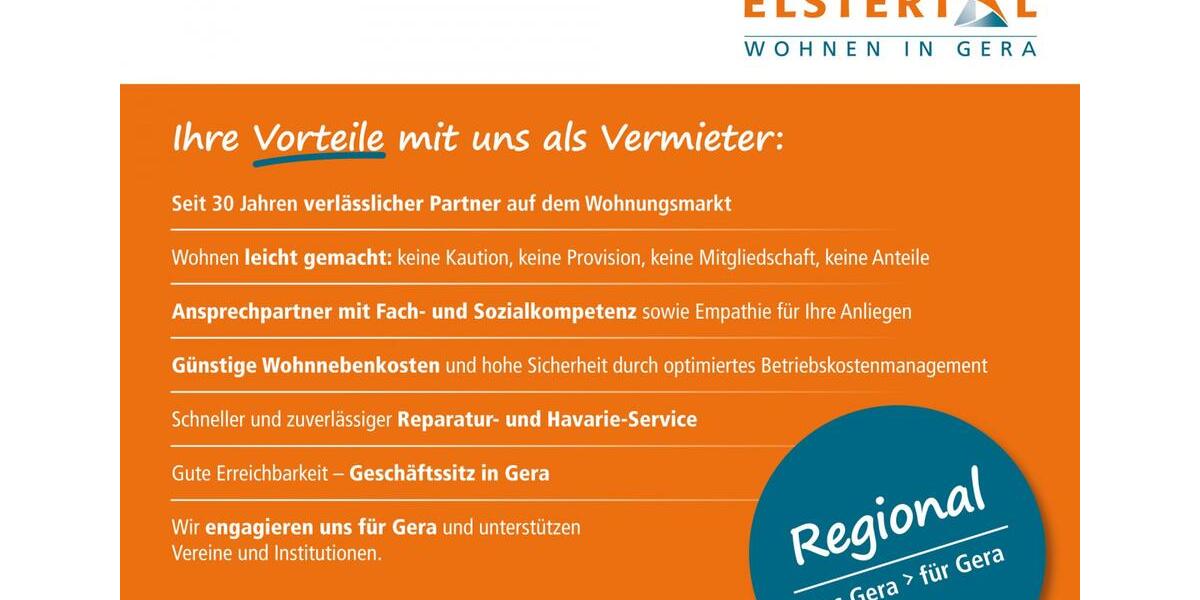 Erdgeschoßwohnung Gera Alt-Bieblach - 2 Zimmer, 55 m&sup2;, 462&euro; | Angebot:25854940