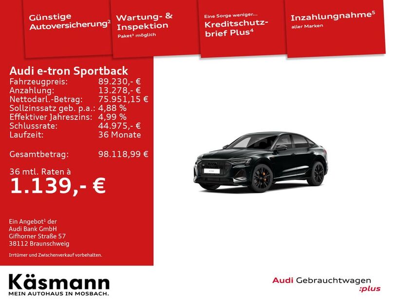 Audi e-tron 19.900 km 89.230 € Mosbach 74821
