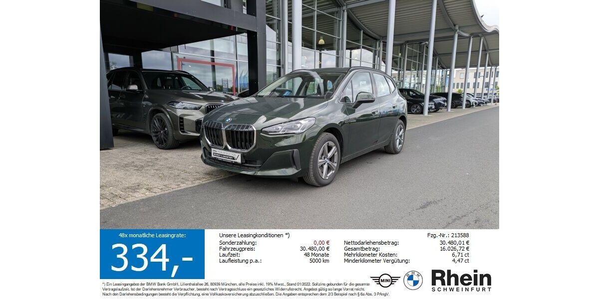 BMW 220 Active Tourer 12.324 km 27.870 &euro; Schweinfurt 97424