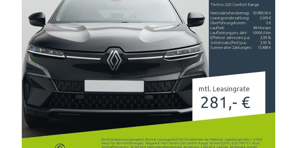 Renault Megane 1.500 km 30.879 &euro; Borken 46325
