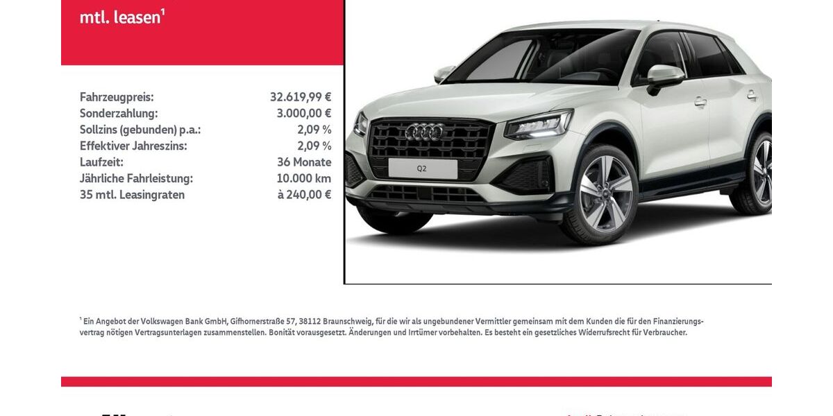 Audi Q2 4.289 km 32.620 &euro; Nordhausen 99734
