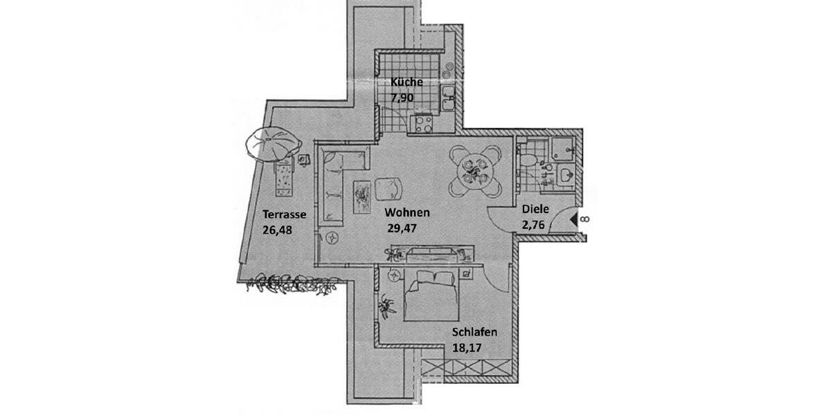 Dachgeschoßwohnung Dresden Loschwitz - 2 Zimmer, 75 m&sup2;, 626&euro; | Angebot:26269512