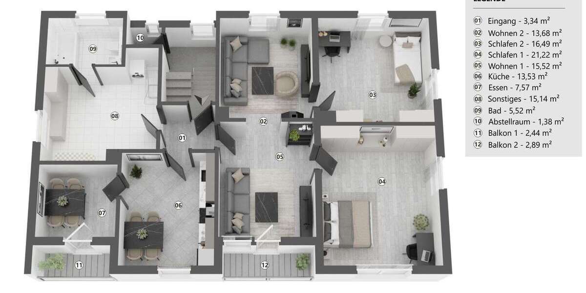 Etagenwohnung Biessenhofen - 3.5 Zimmer, 115 m&sup2;, 295.000&euro; | Angebot:27100732