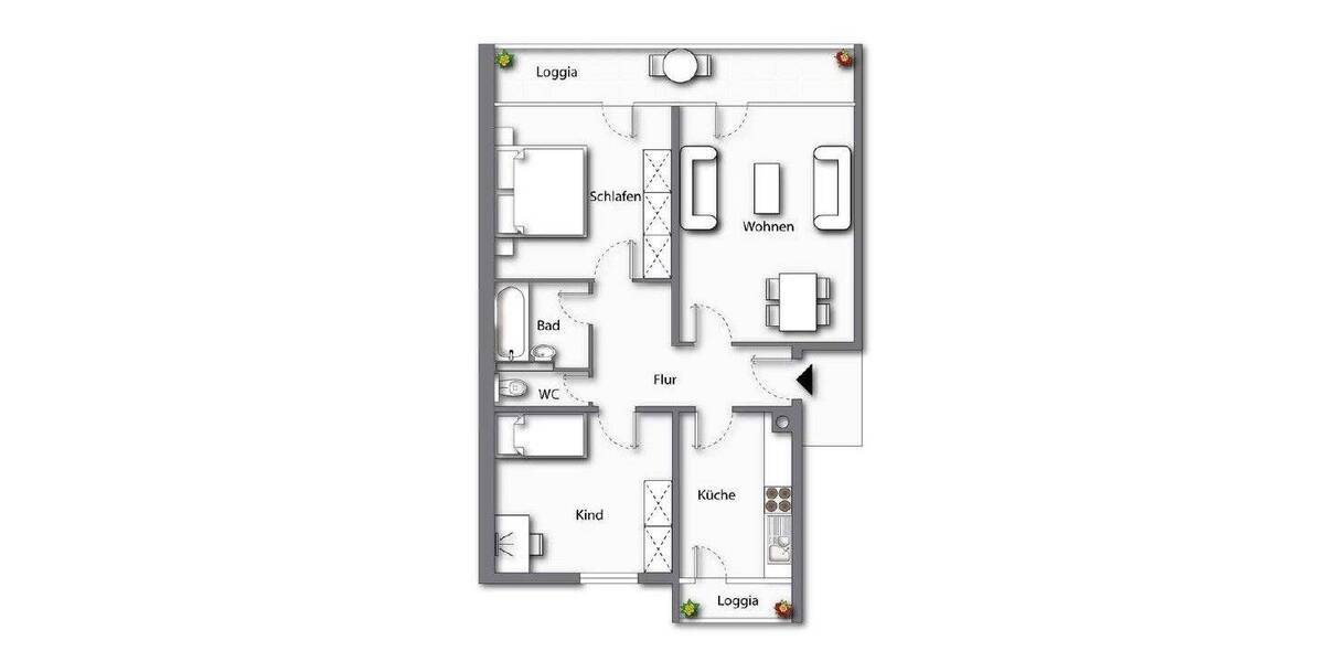 Etagenwohnung Bad Reichenhall - 3 Zimmer, 76 m&sup2;, 900&euro; | Angebot:26392530