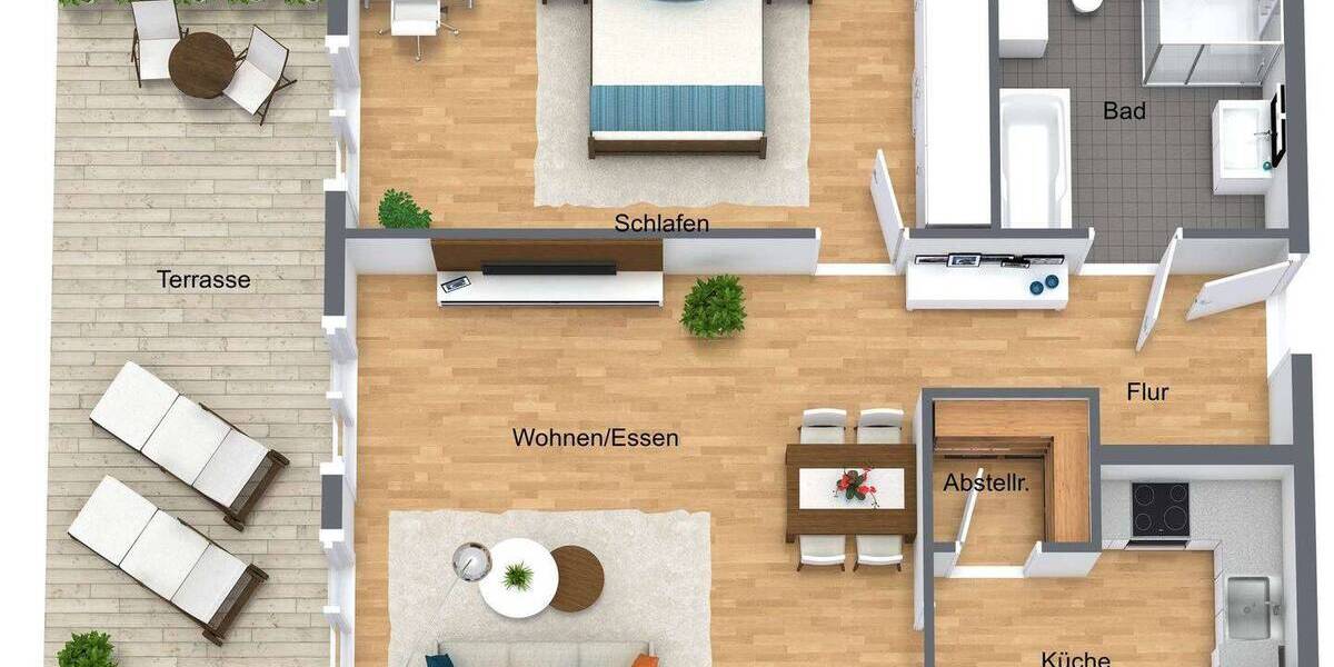Etagenwohnung Würzburg Frauenland - 2 Zimmer, 82 m&sup2;, 1.175&euro; | Angebot:26361541