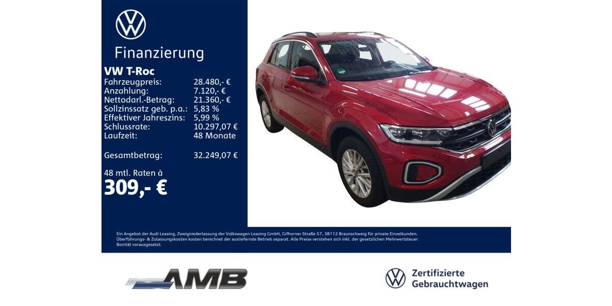 VW T-Roc 15.130 km 28.480 &euro; Borna 04552