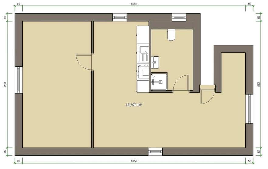 Erstbezug nach Kernsanierung 2-Zimmer-Wohnung