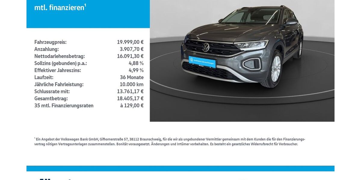VW T-Roc 36.371 km 19.999 &euro; Nordhausen 99734