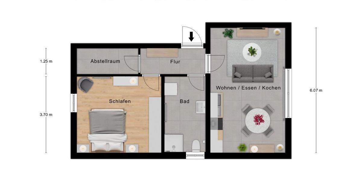 Etagenwohnung Bad Mergentheim - 2 Zimmer, 52 m&sup2;, 700&euro; | Angebot:26407604