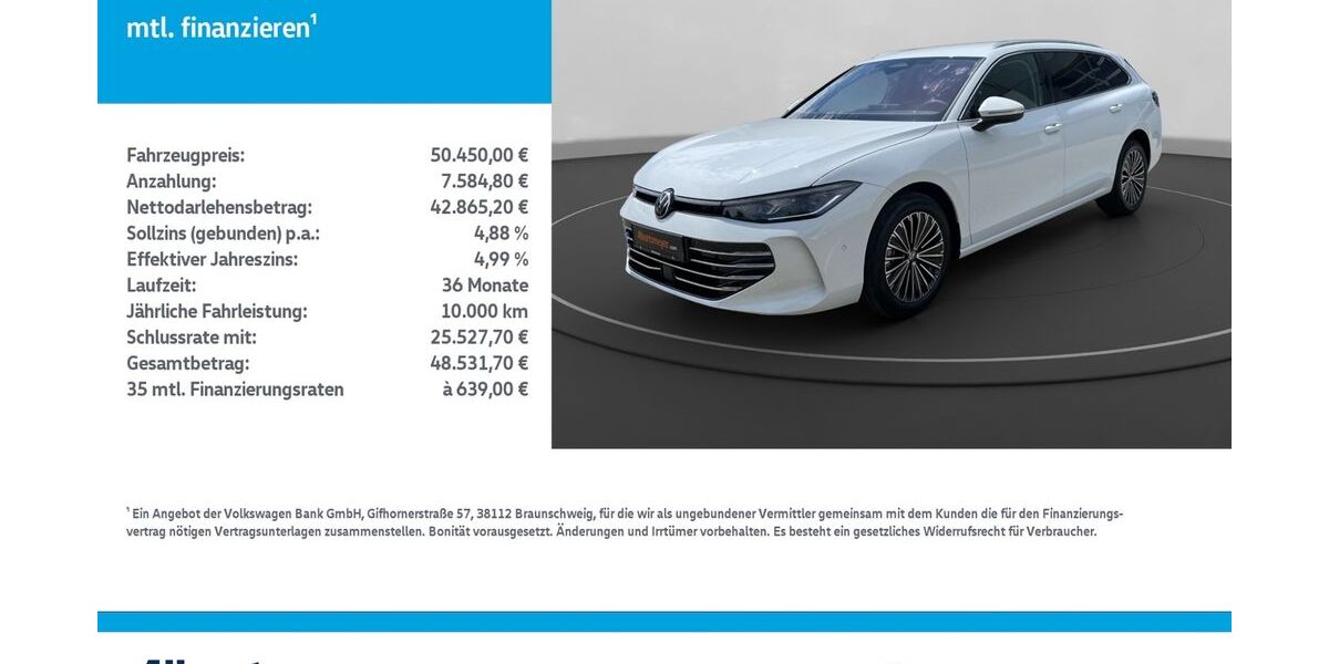 VW Passat Variant 9.999 km 49.950 &euro; Mühlhausen/Thüringen 99974