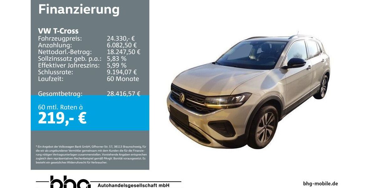 VW T-Cross 2.316 km 23.960 &euro; Durmersheim 76448