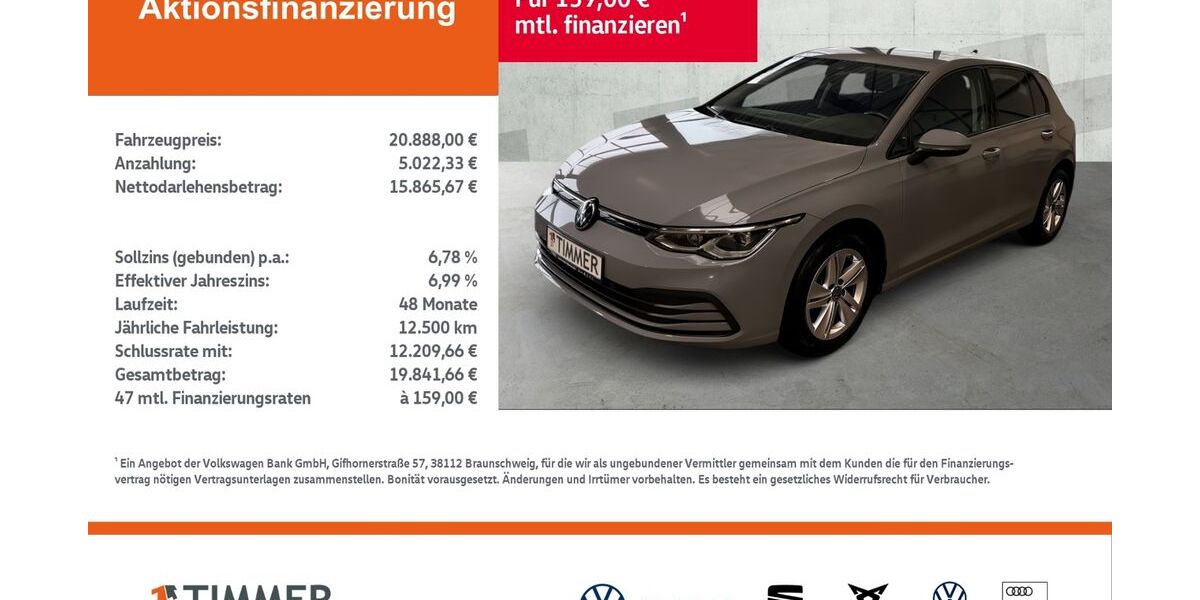 VW Golf 52.055 km 20.888 &euro; Gronau 48599