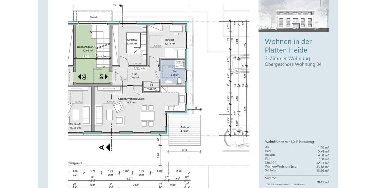 Etagenwohnung Menden (Sauerland) Bösperde - 3 Zimmer, 80 m&sup2;, 296.650&euro; | Angebot:26889474