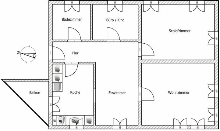 Etagenwohnung Feuchtwangen - 3.5 Zimmer, 80 m&sup2;, 673&euro; | Angebot:26395825