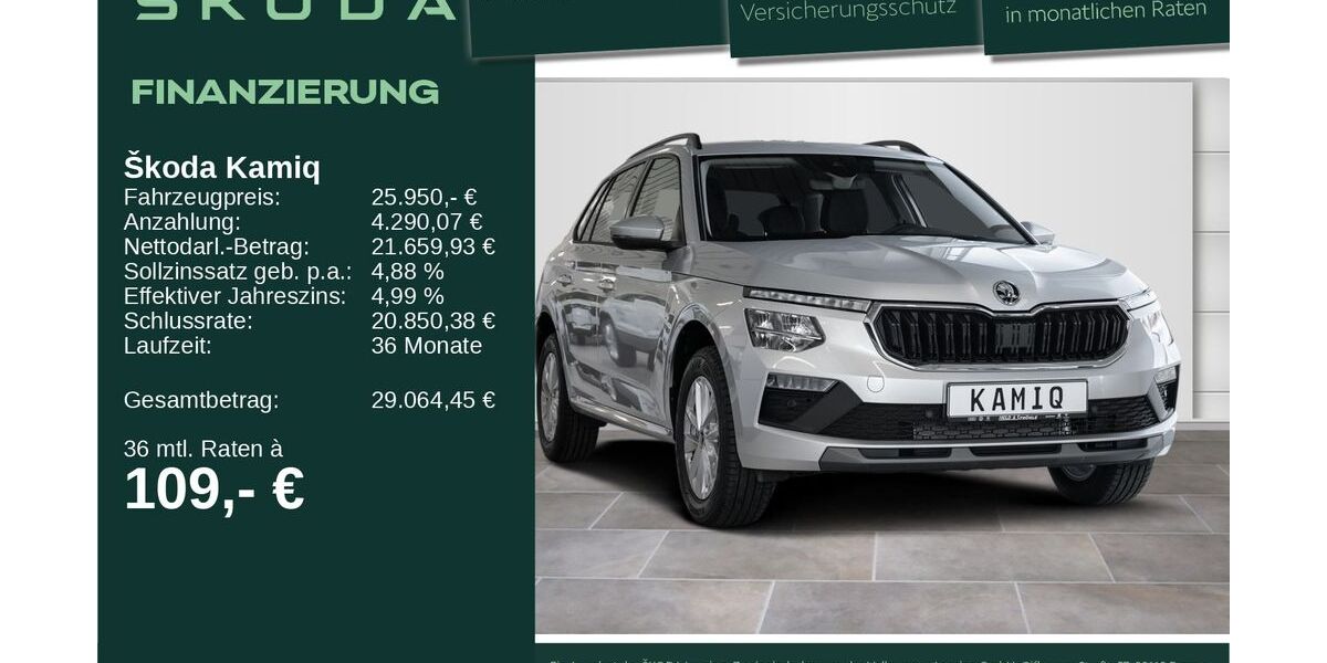 Skoda Kamiq 6.001 km 25.950 &euro; Neu-Ulm 89231