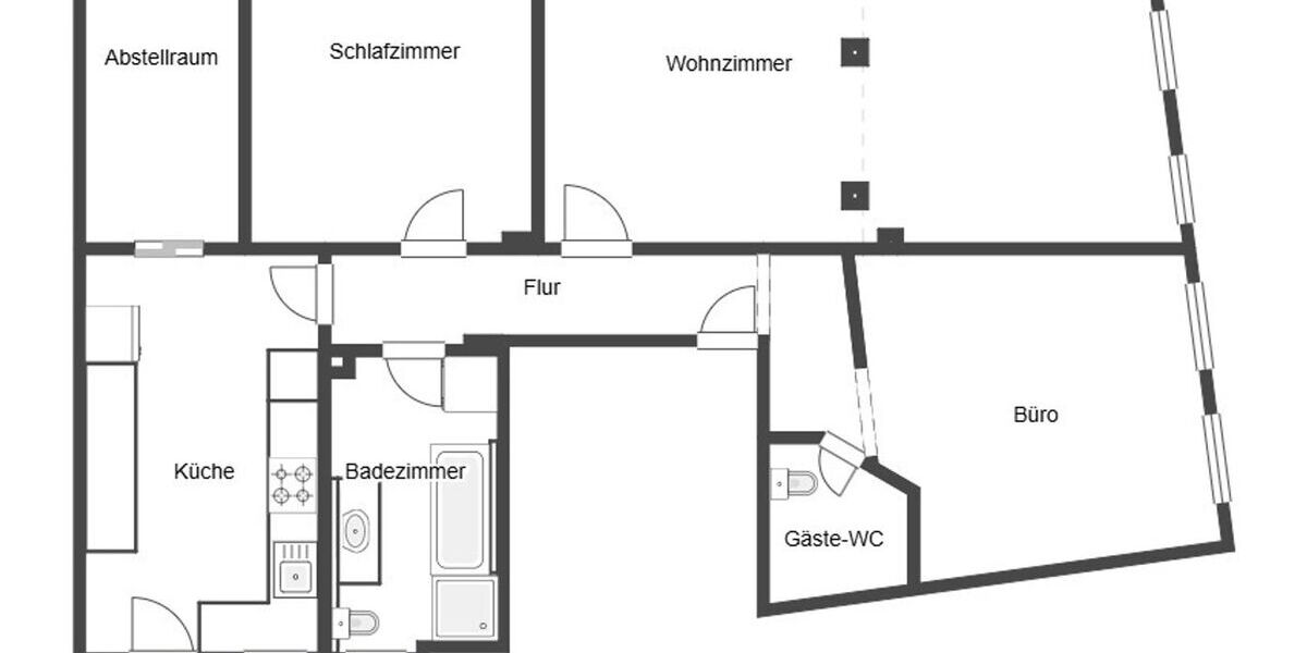Etagenwohnung Fürth Innenstadt - 4 Zimmer, 120 m&sup2;, 349.900&euro; | Angebot:26435049