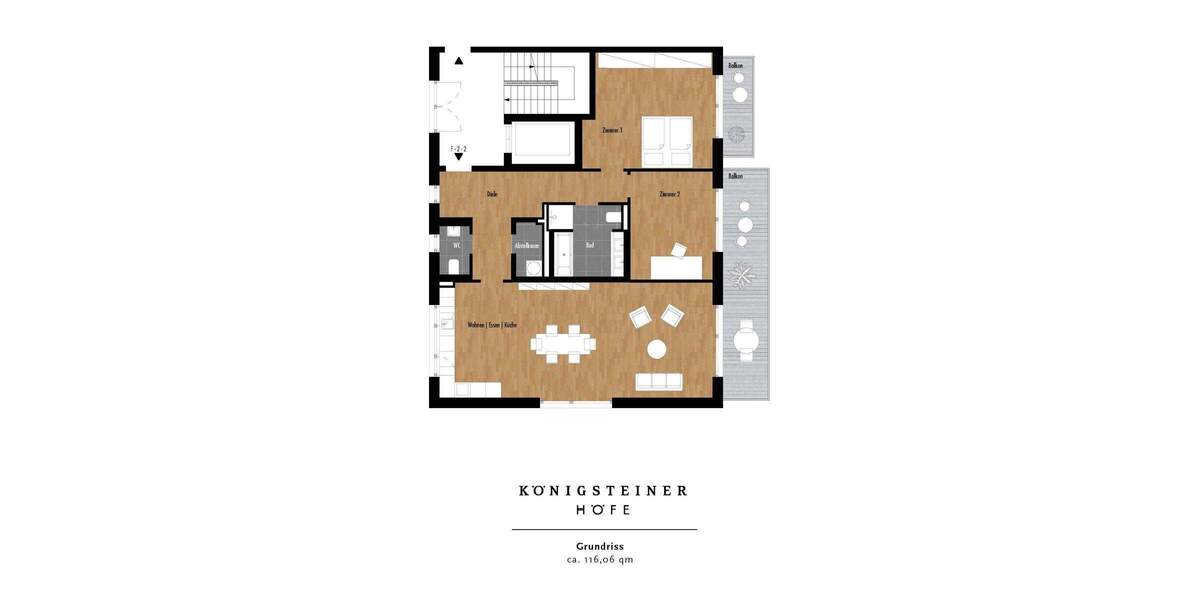 Etagenwohnung Königstein - 3 Zimmer, 115 m&sup2;, 1.895&euro; | Angebot:25214821