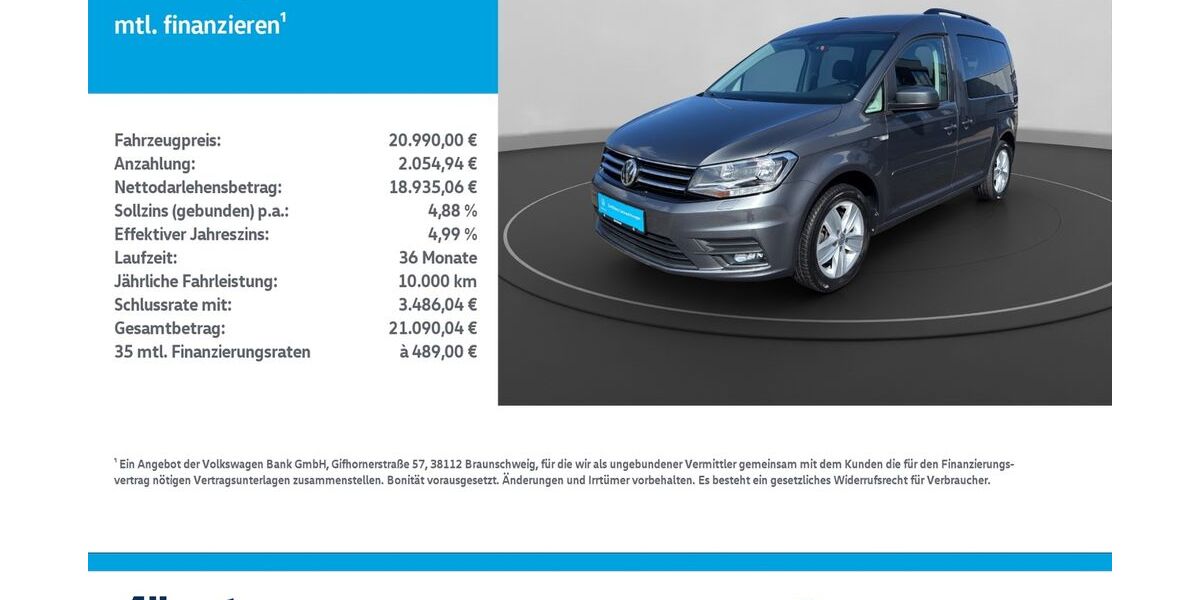 VW Caddy 100.029 km 20.990 &euro; Leinefelde-Worbis/DE 37327