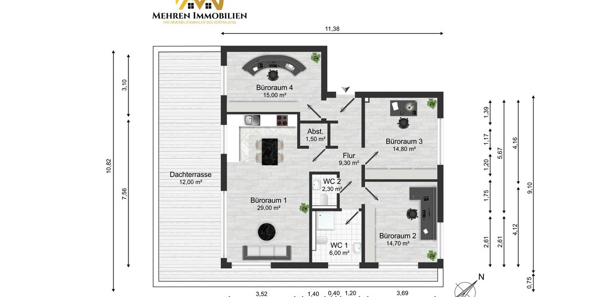 ***Schickes Penthouse als BüroPraxis*** - Gewerbeobjekt Hochheim am Main | Angebot:24489301