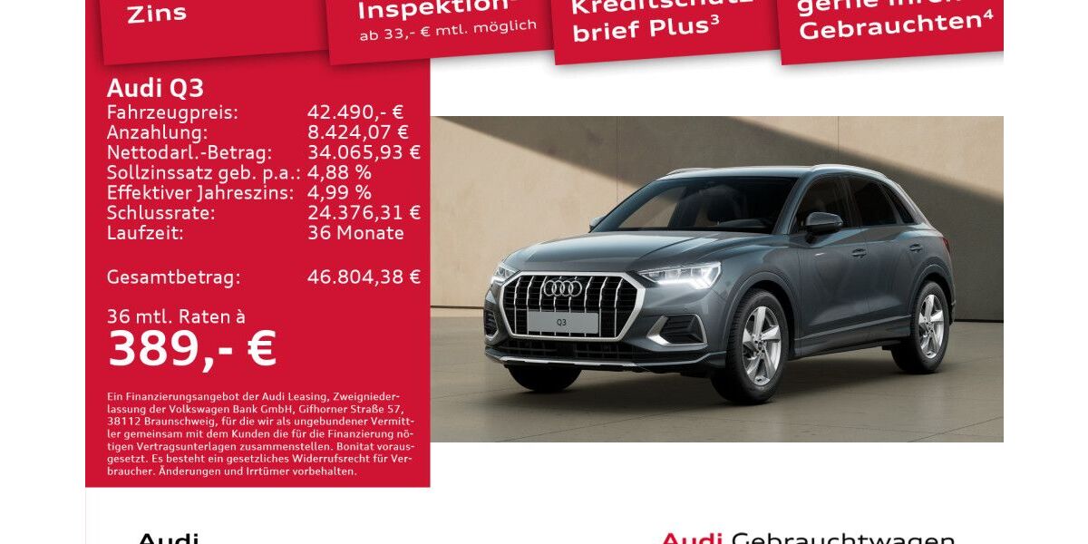 Audi Q3 18.947 km 36.490 € Dresden 01067