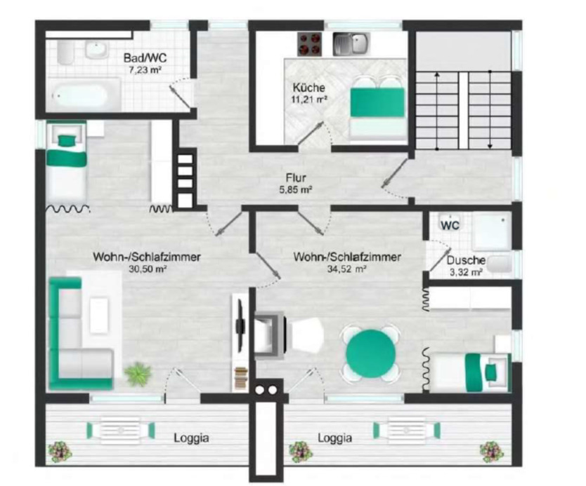 3 Zimmer Wohnung Gochsheim ca .90m2