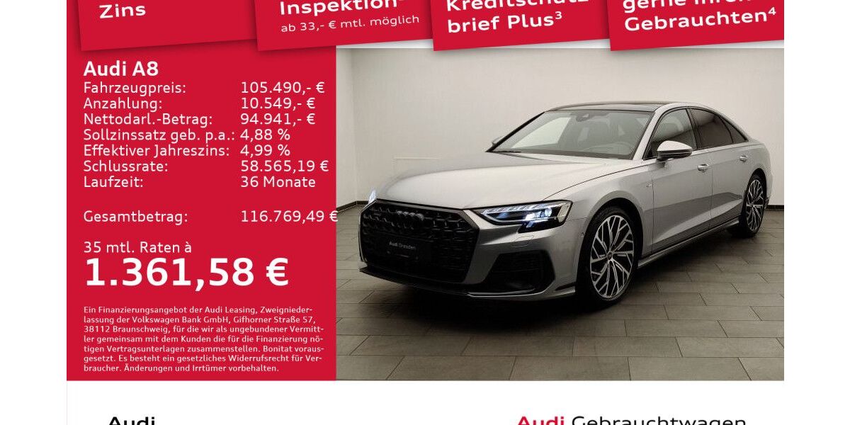 Audi A8 6.219 km 102.450 &euro; Dresden 01067
