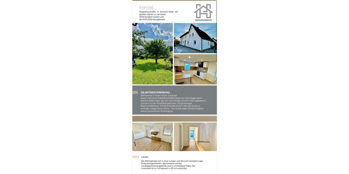 Doppelhaushälfte Kronach - 6 Zimmer, 142 m&sup2;, 1.250&euro; | Angebot:26640563
