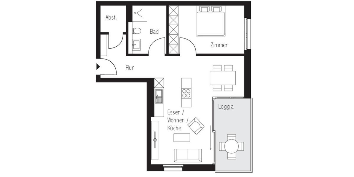 Erdgeschoßwohnung Heilbronn - 2 Zimmer, 64 m&sup2;, 1.100&euro; | Angebot:25867015