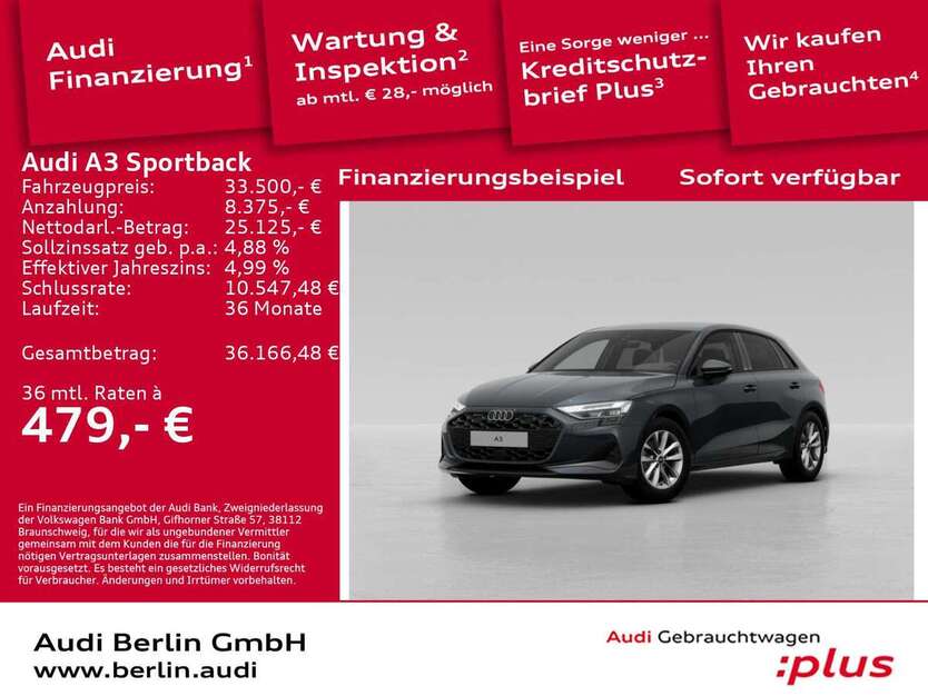 Audi A3 6.001 km 33.500 € Berlin 10587
