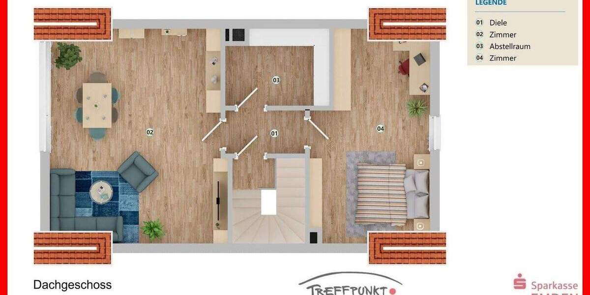 Reihenendhaus Emden Borssum/Hilmarsum - 7 Zimmer, 148 m&sup2;, 225.000&euro; | Angebot:25626739