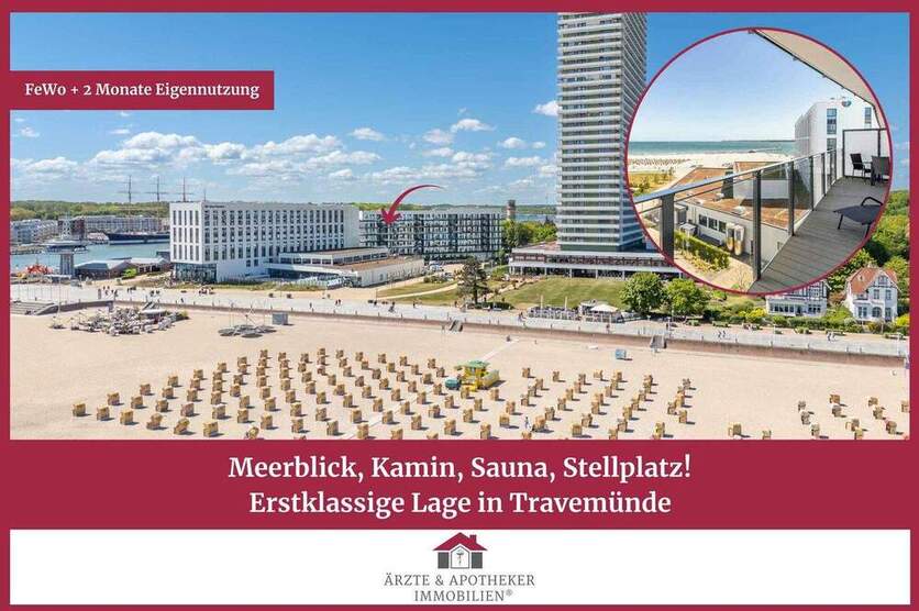 Meerblick, Kamin, Sauna, Stellplatz! Erstklassige Lage in Travemünde 3 zimmer