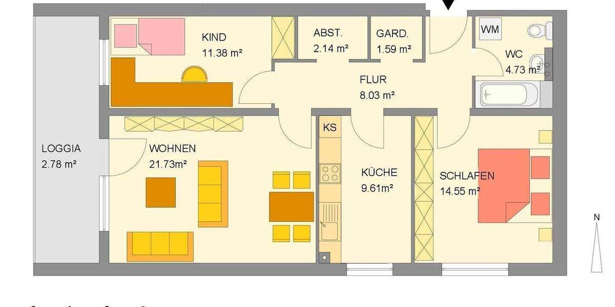 Etagenwohnung Espelkamp Espelkamp Zentrum - 3 Zimmer, 77 m&sup2;, 402&euro; | Angebot:24828386