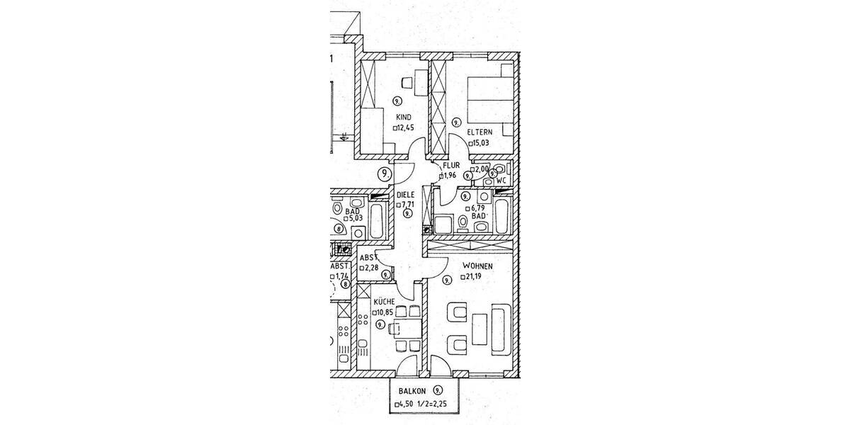 Etagenwohnung Mühldorf a.Inn Mühldorf - 3 Zimmer, 82 m&sup2;, 339.000&euro; | Angebot:26485792