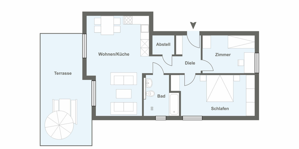Terrassenwohnung Bielefeld Jöllenbeck - 3 Zimmer, 83 m&sup2;, 324.500&euro; | Angebot:25288897